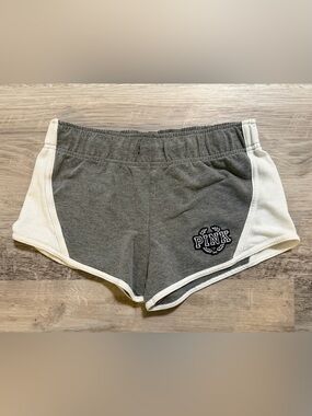 PINK by Victoria's Secret Baseball Varsity Shorts Gray & White Women’s XS Y2K